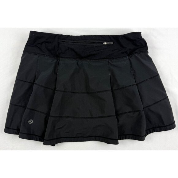 Lululemon Pace Rival Skirt Skort (Regular) *4-way Stretch 13" Black LW8A78 Sz 4 - Picture 5 of 9